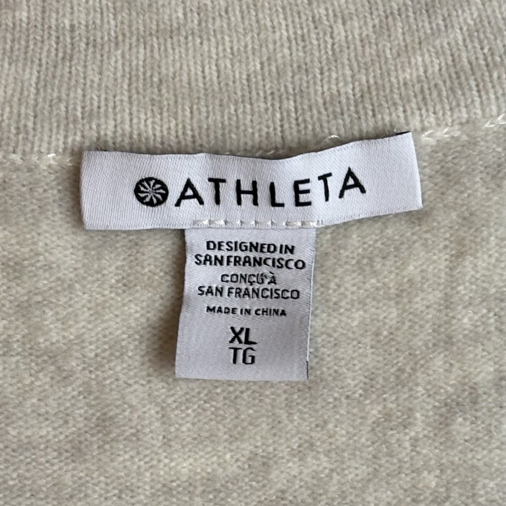 NWT Athleta Westwood Sweater MSRP $169 Oatmeal Neutral XL Wool Blend Minimalist - Picture 5 of 12